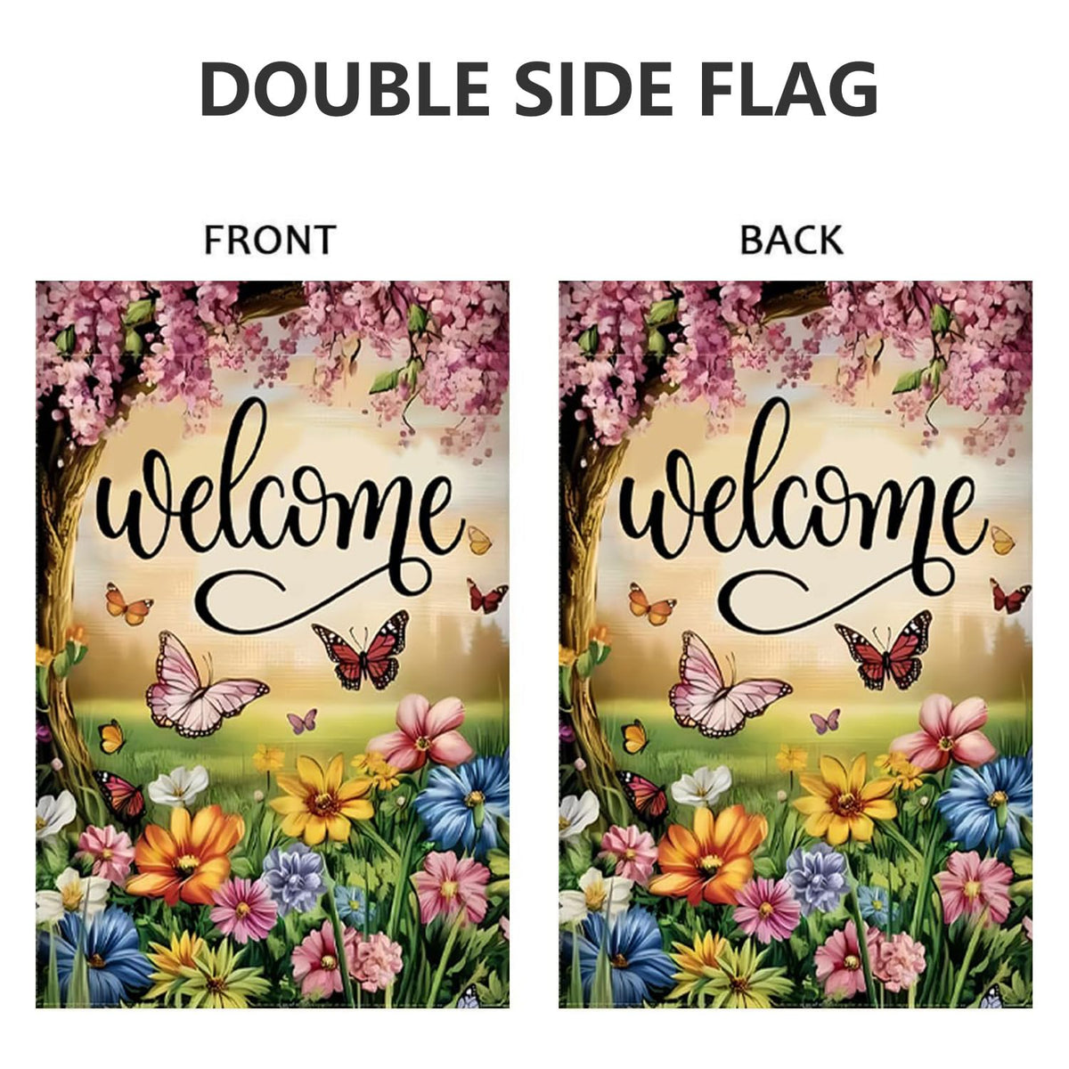 JIGINOFV outdoor yard flag on standard flag stand for easy setup