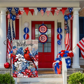 JIGINOFV patriotic burlap garden flag two-sided design for yard visibility