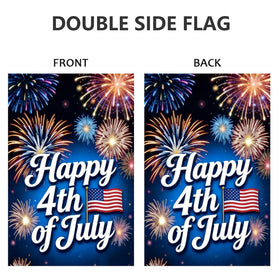 JIGINOFV patriotic yard flag fireworks design for festive lawn decor