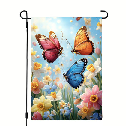 JIGINOFV spring flowers garden flag, vibrant double-sided burlap decor for outdoors