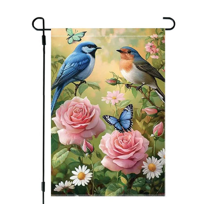 JIGINOFV spring-summer bird garden flag 12x18, double-sided for outdoor curb appeal