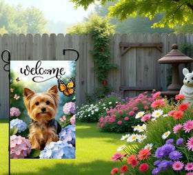 JIGINOFV two-sided burlap garden flag for outdoor display