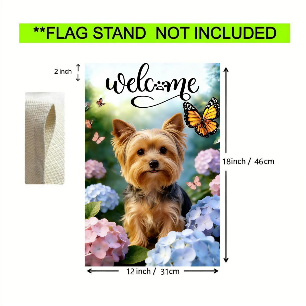 JIGINOFV weather-resistant burlap flag designed for yard wear