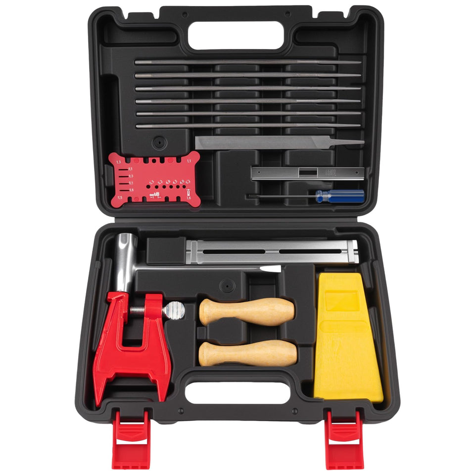 Jiimee 16Pcs sharpener-files sharpen chainsaw edges in the field.