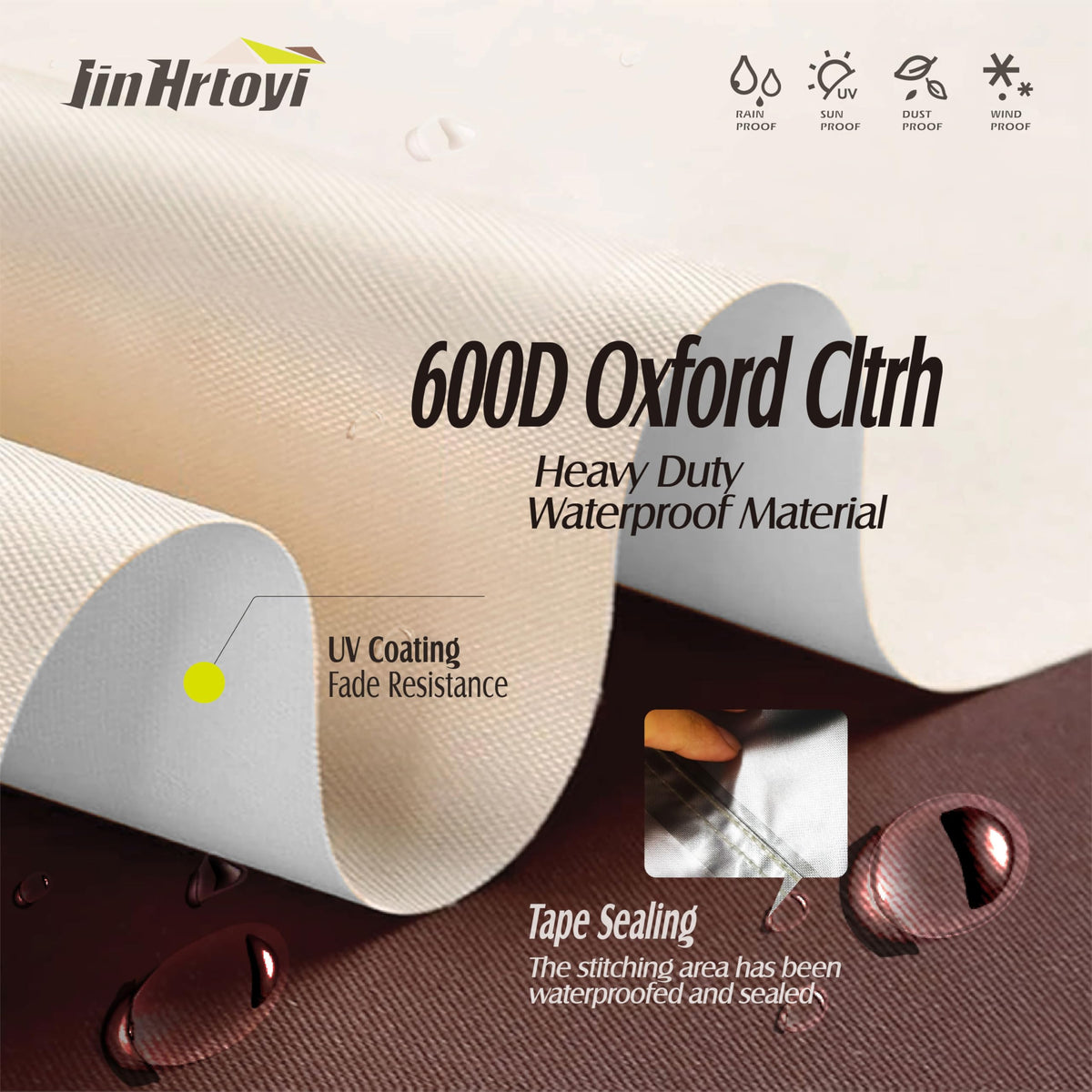 Jin Hrtoyi beige brown colorway complements outdoor decor.