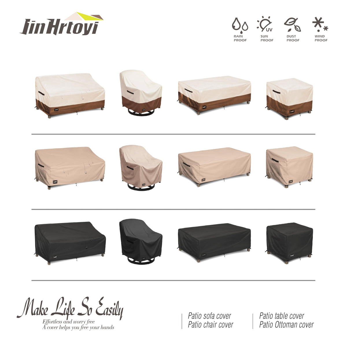 Jin Hrtoyi chair cover padded handles ease fitting and removal