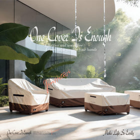 Cover protects benches, loveseats, and outdoor sofas from sun and rain.