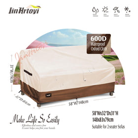 Jin Hrtoyi loveseat cover side view snug fit for outdoor sofas