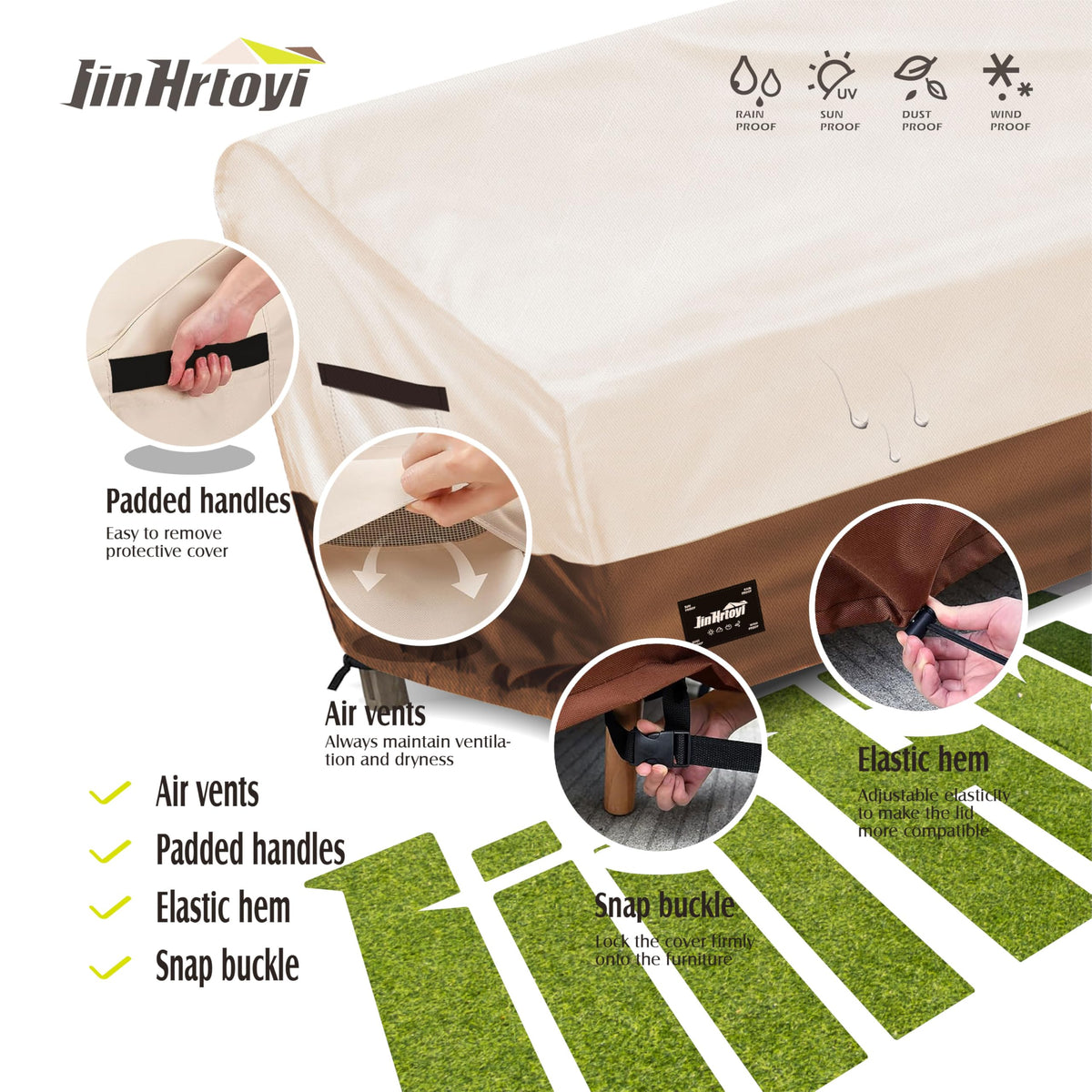 Ventilation design maintains airflow to keep furniture dry.