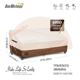 Jin Hrtoyi waterproof cover with 600D Oxford fabric shields furniture during rain.