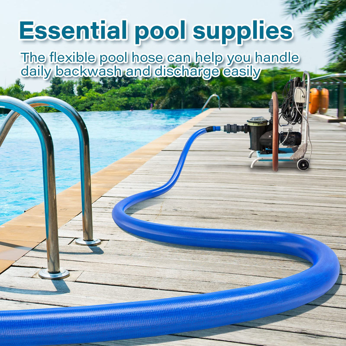 Jin&Bao lay-flat hose rolls flat for easy storage.