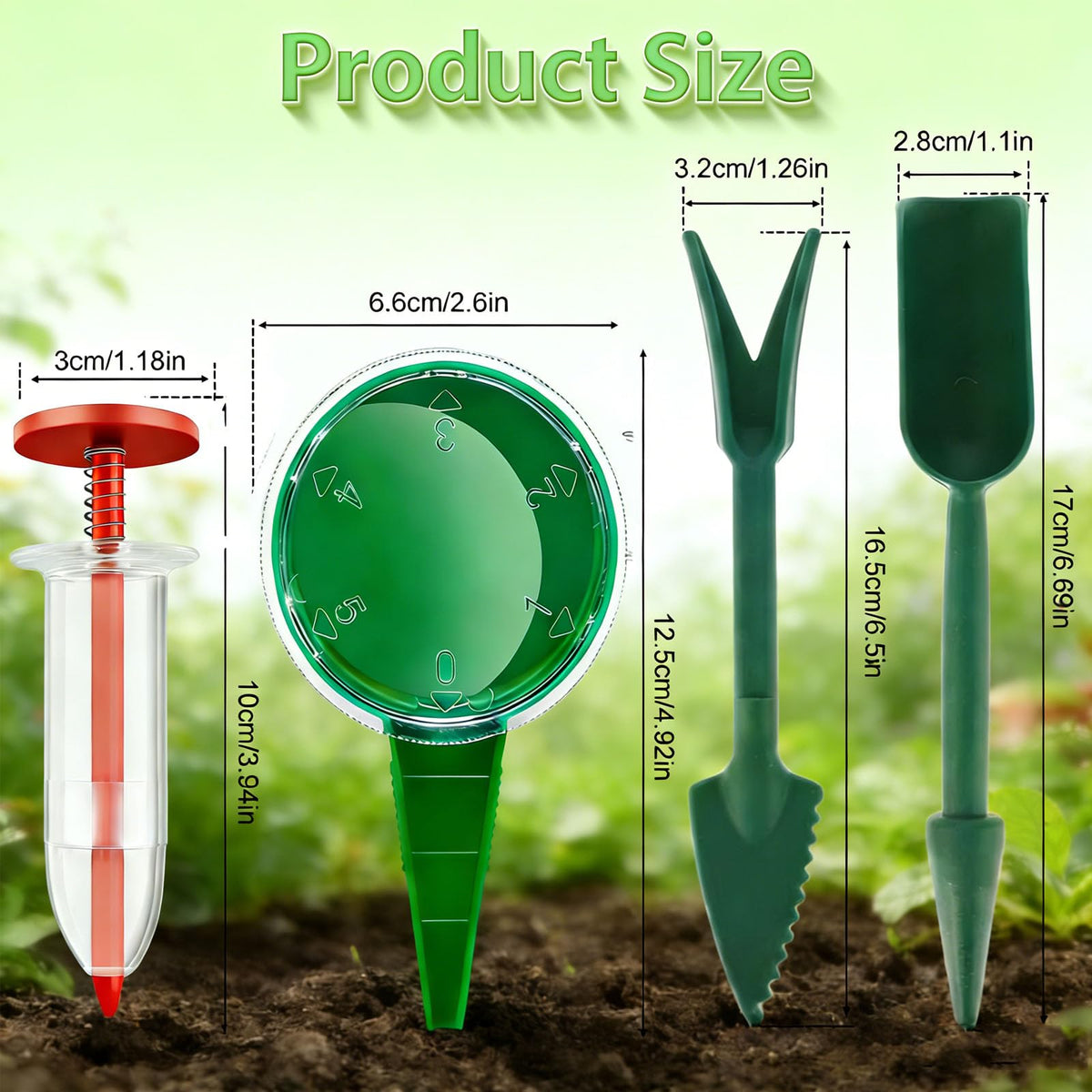 JINFEIDIAN seed sower with easy squeeze mechanism for controlled seed flow.