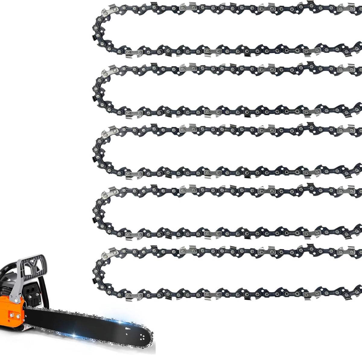 JINFFR 10-inch chain pack ready for replacement with smooth cuts.