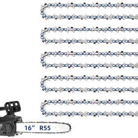 JINFFR 5-pack 16-inch chain packaging close-up shows durable replacement
