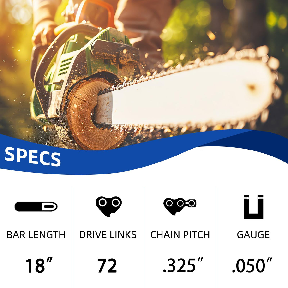 JINFFR chain with 72 drive links for reliable replacement and fit