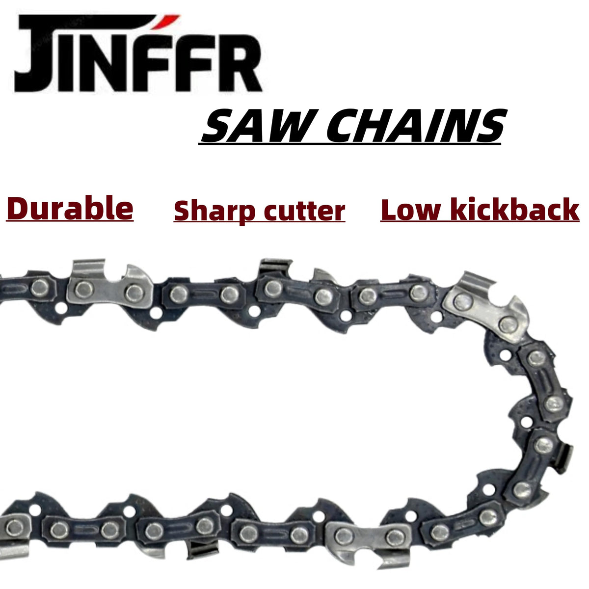 JINFFR 8 inch chain installed on a saw bar for easy fitting