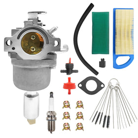 JingSney carburetor close-up on Briggs Stratton engine for reliable starting