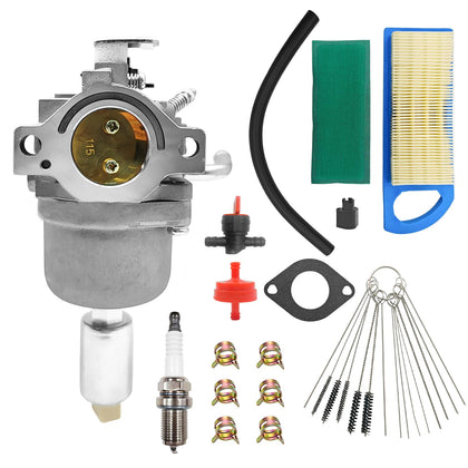 JingSney carburetor close-up on Briggs Stratton engine for reliable starting