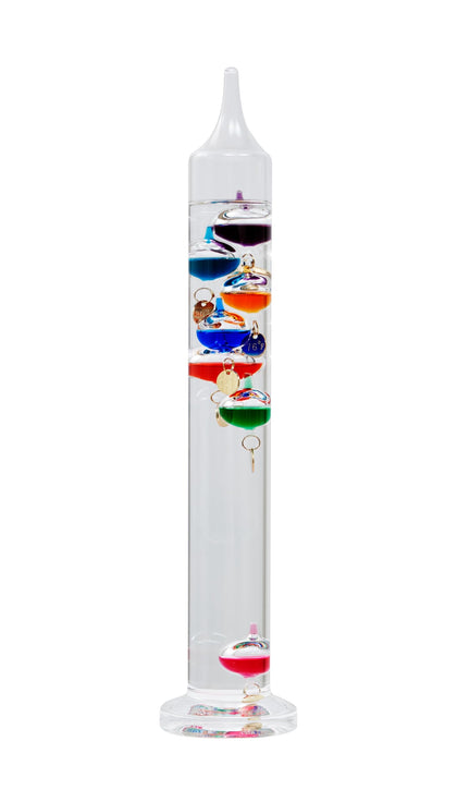 Jingyue 14-inch Galileo thermometer with seven colored spheres for stylish temperature readings.