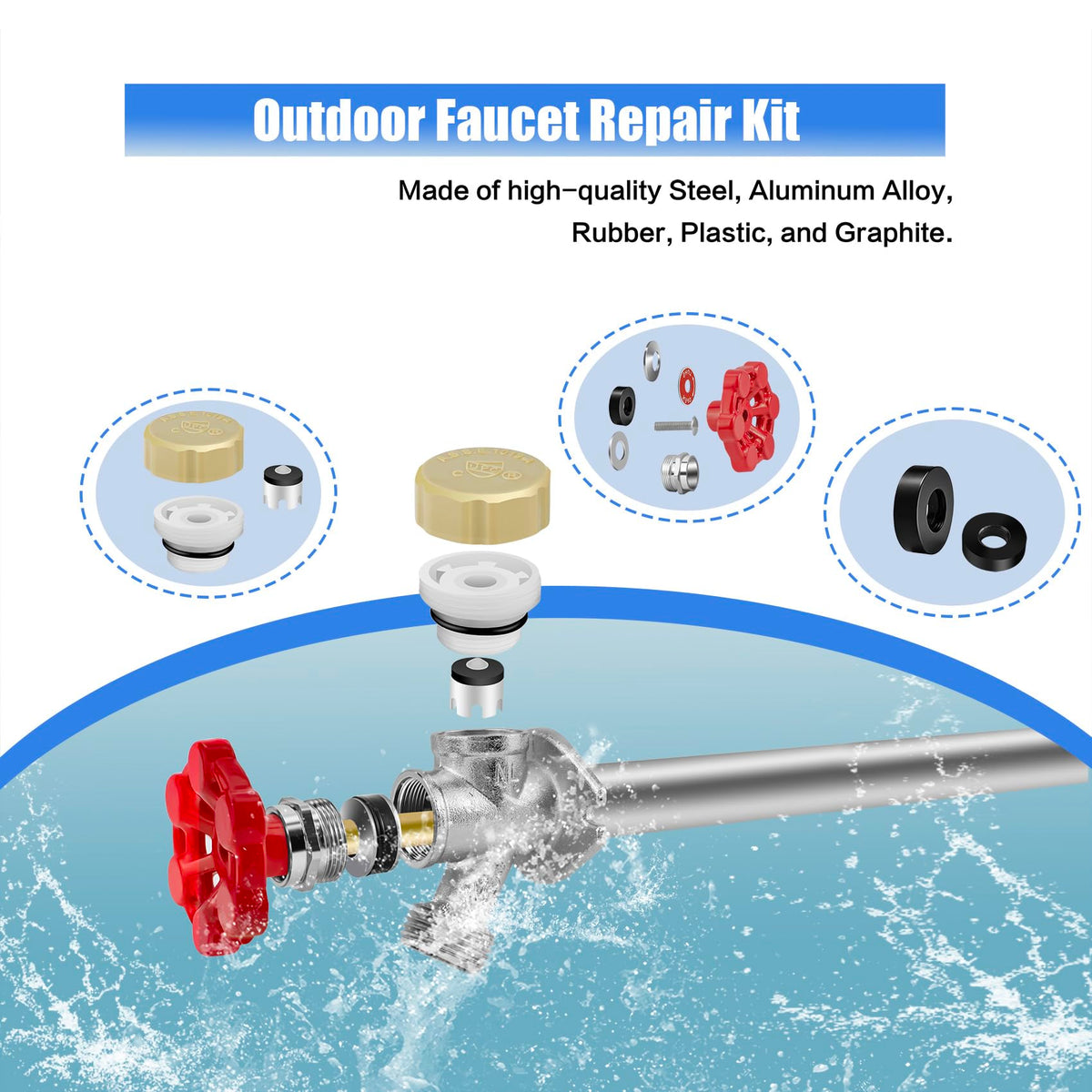 Jingzan repair kit handle shown for easy DIY faucet restoration.