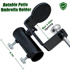 JINHAN double thumbscrews ensure a tight, tool-free clamp for umbrellas.