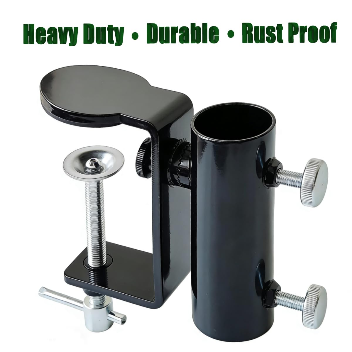 JINHAN universal-rail attachment fits rails, fences, bleachers, benches, and more.