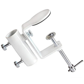 JINHAN White Heavy Duty Umbrella Clamp showing rustproof steel exterior for outdoor use