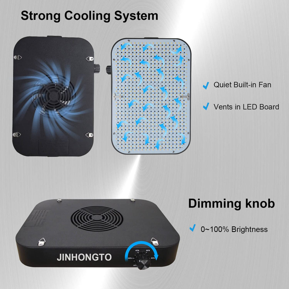 JINHONGTO 6000-lumen equivalent output brightens indoor plant growth efficiently