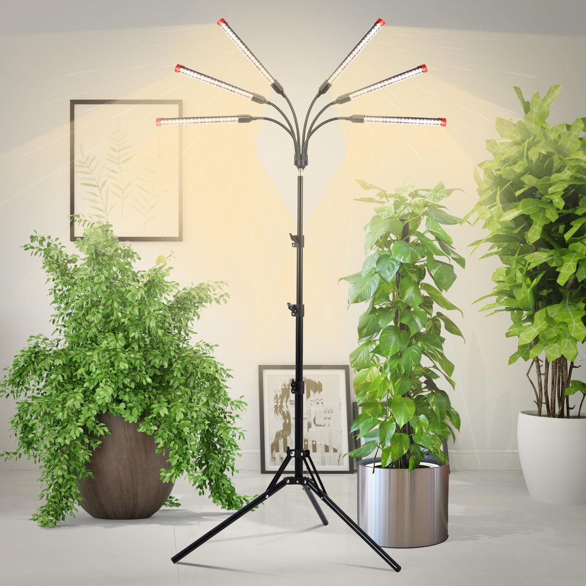 JINHONGTO adjustable tripod from 24 to 64 inches suits varied plant heights