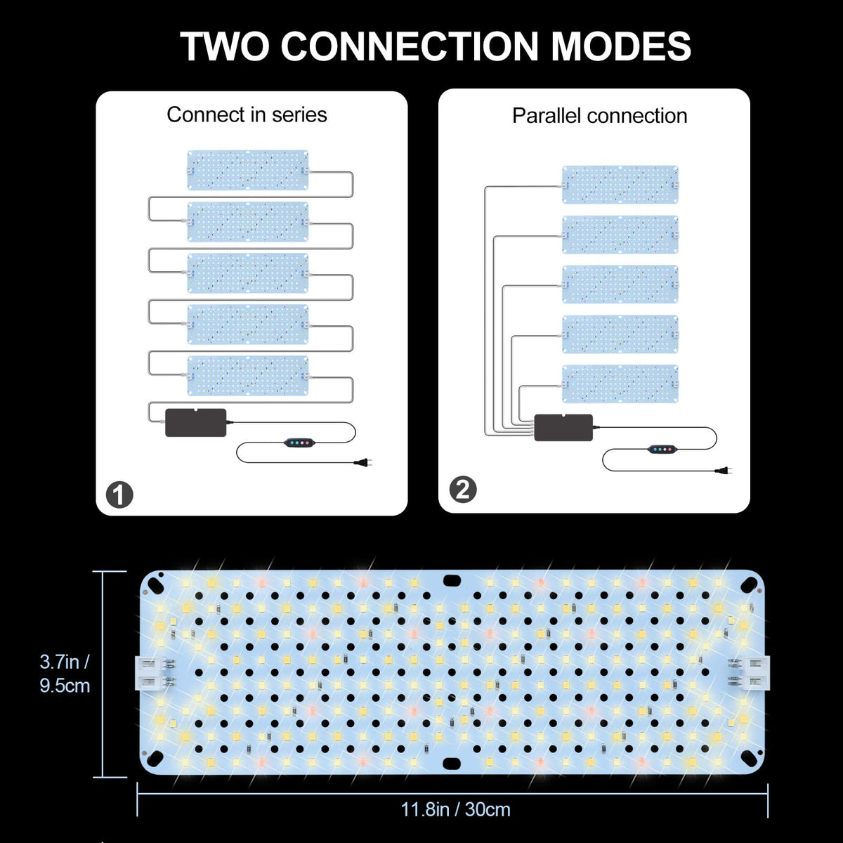 JINHONGTO grow light with easy plug-and-play connections for quick setup.