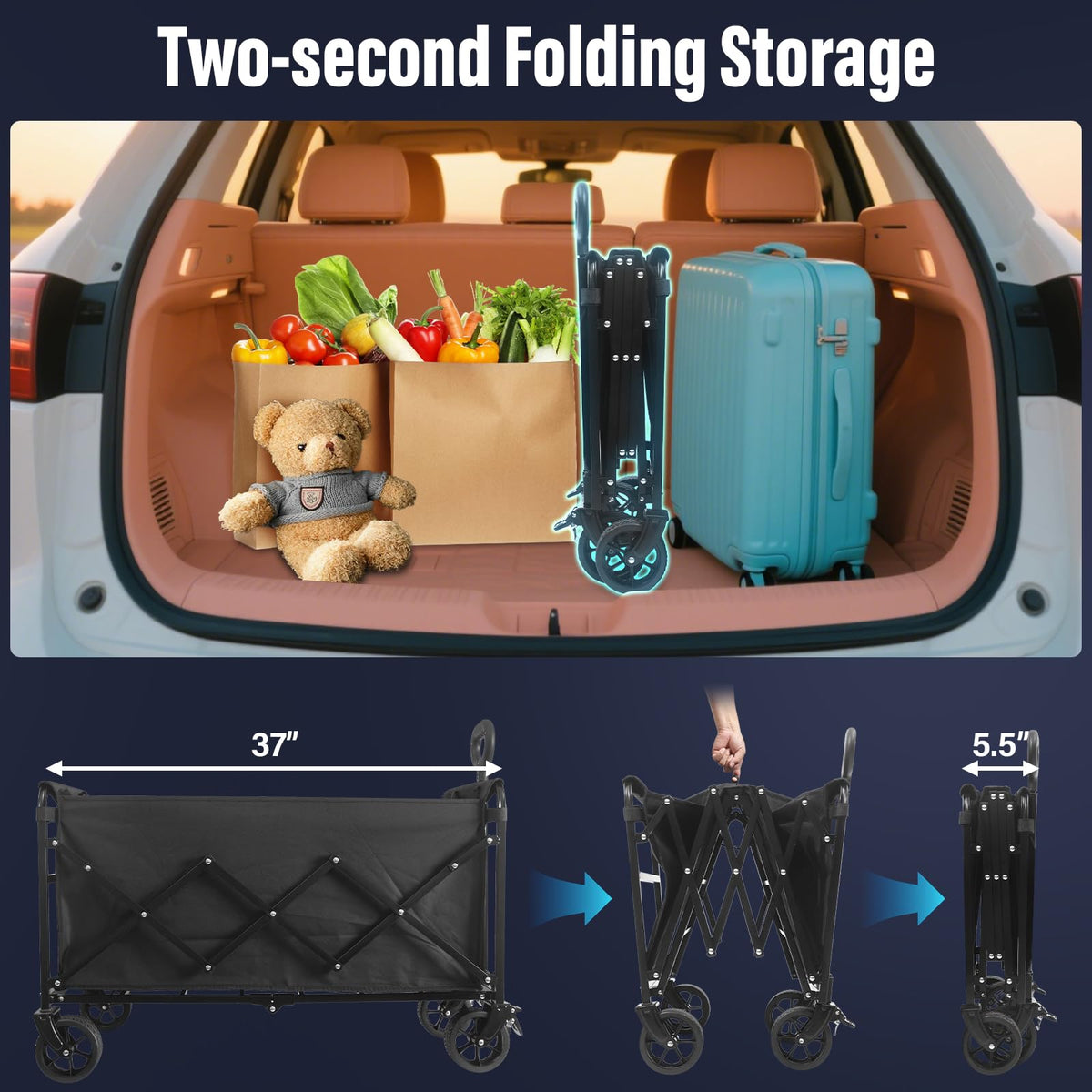 JINIHFW Wagon Cart adjustable handle suitable for users of different heights