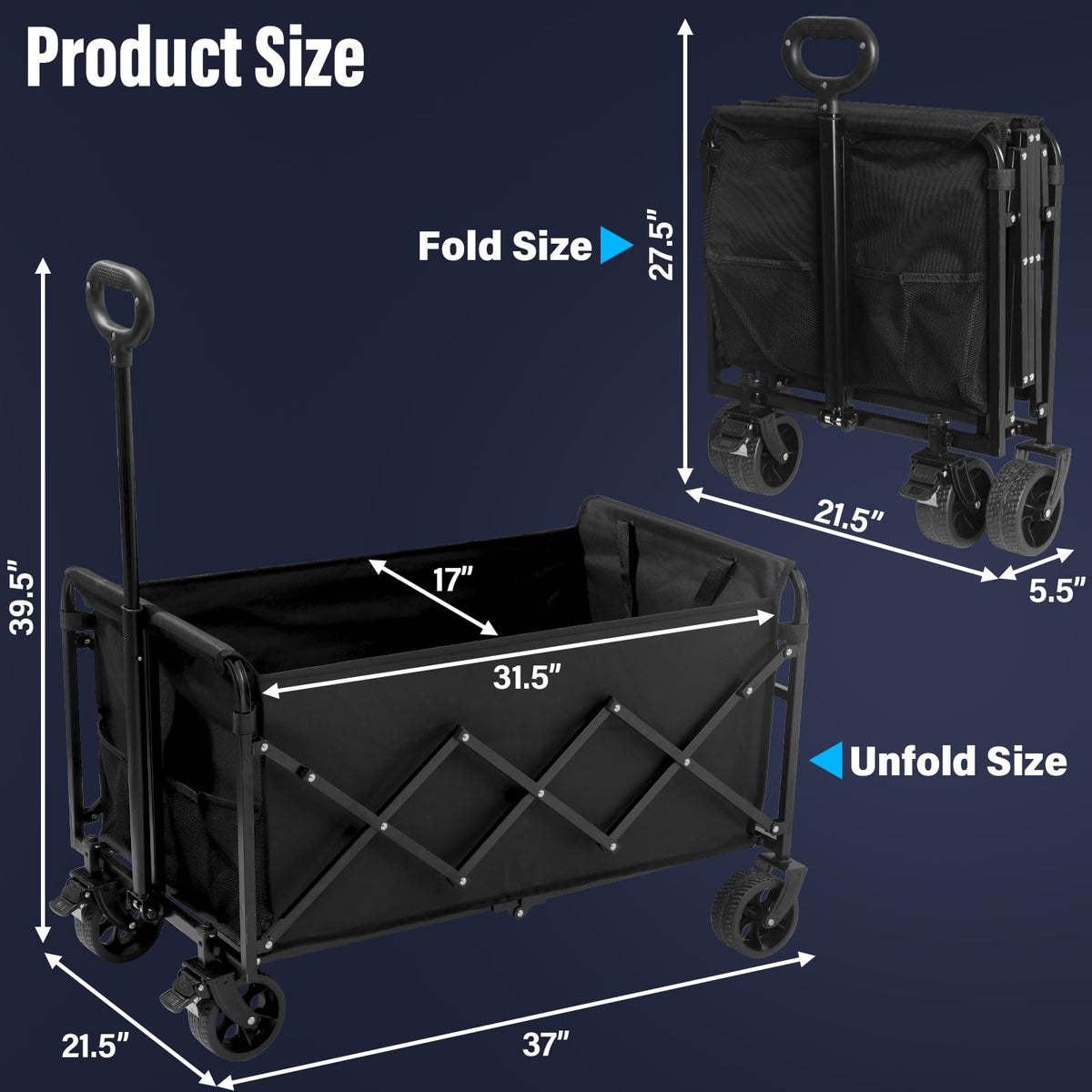 JINIHFW Wagon Cart waterproof Oxford fabric ready for outdoor use