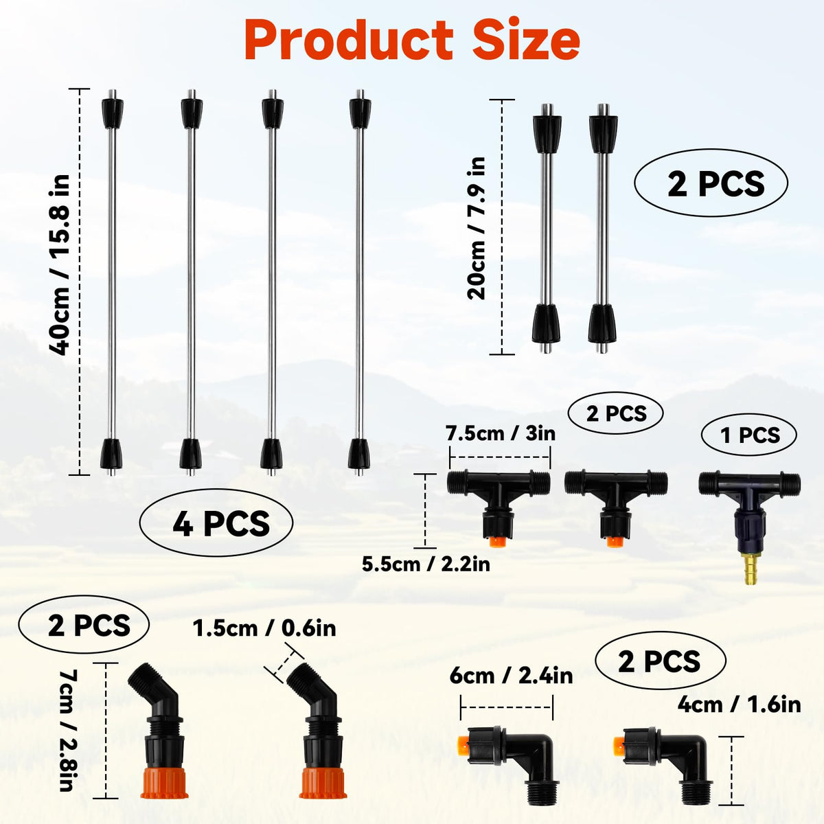JINIOHEE 135-degree wide-spray nozzle for broad coverage.