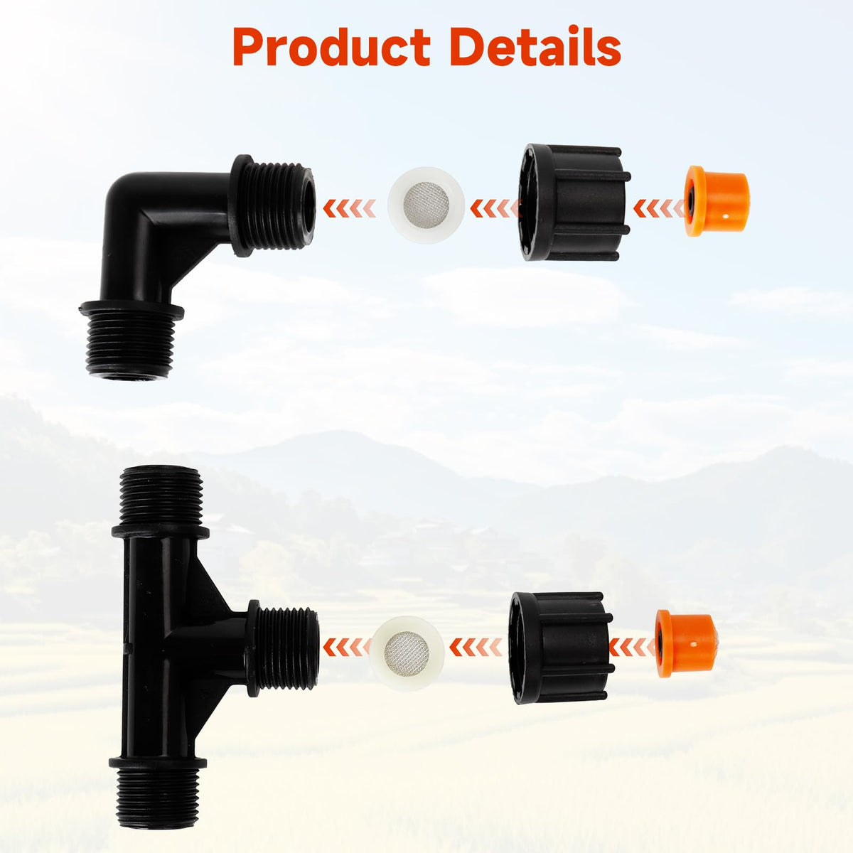 JINIOHEE 4-in-1 scene adapter supports multiple spraying configurations.