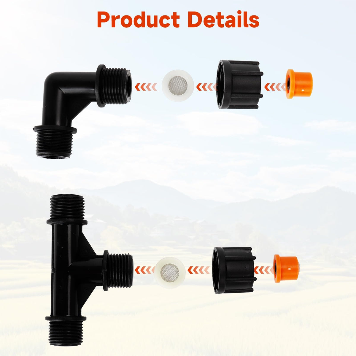 JINIOHEE four-nozzle field spraying configuration for larger areas