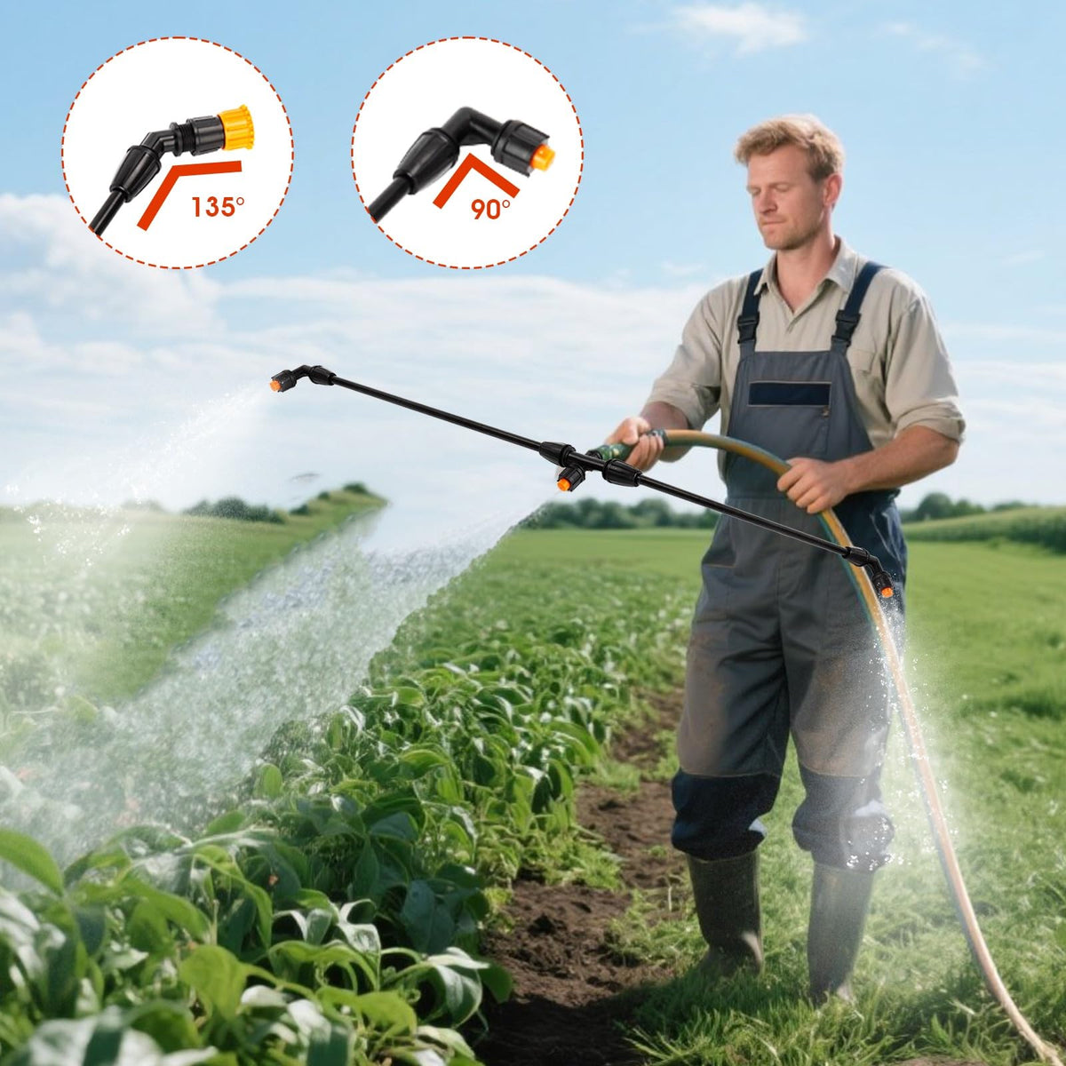 JINIOHEE two-nozzle watering wand suitable for gardens