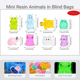 JINJUMEI glow-in-the-dark mini animal resin figurine displayed on a planter