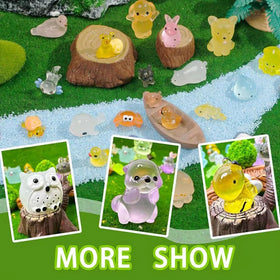 JINJUMEI glow-in-the-dark mini animal resin figurine in a craft project