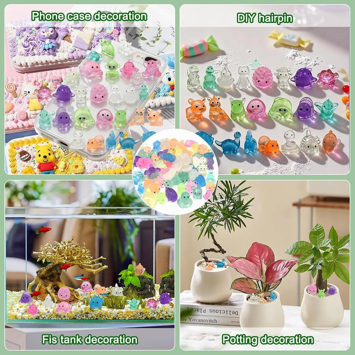 JINJUMEI glow-in-the-dark mini animal resin figurine packaging in blind bag