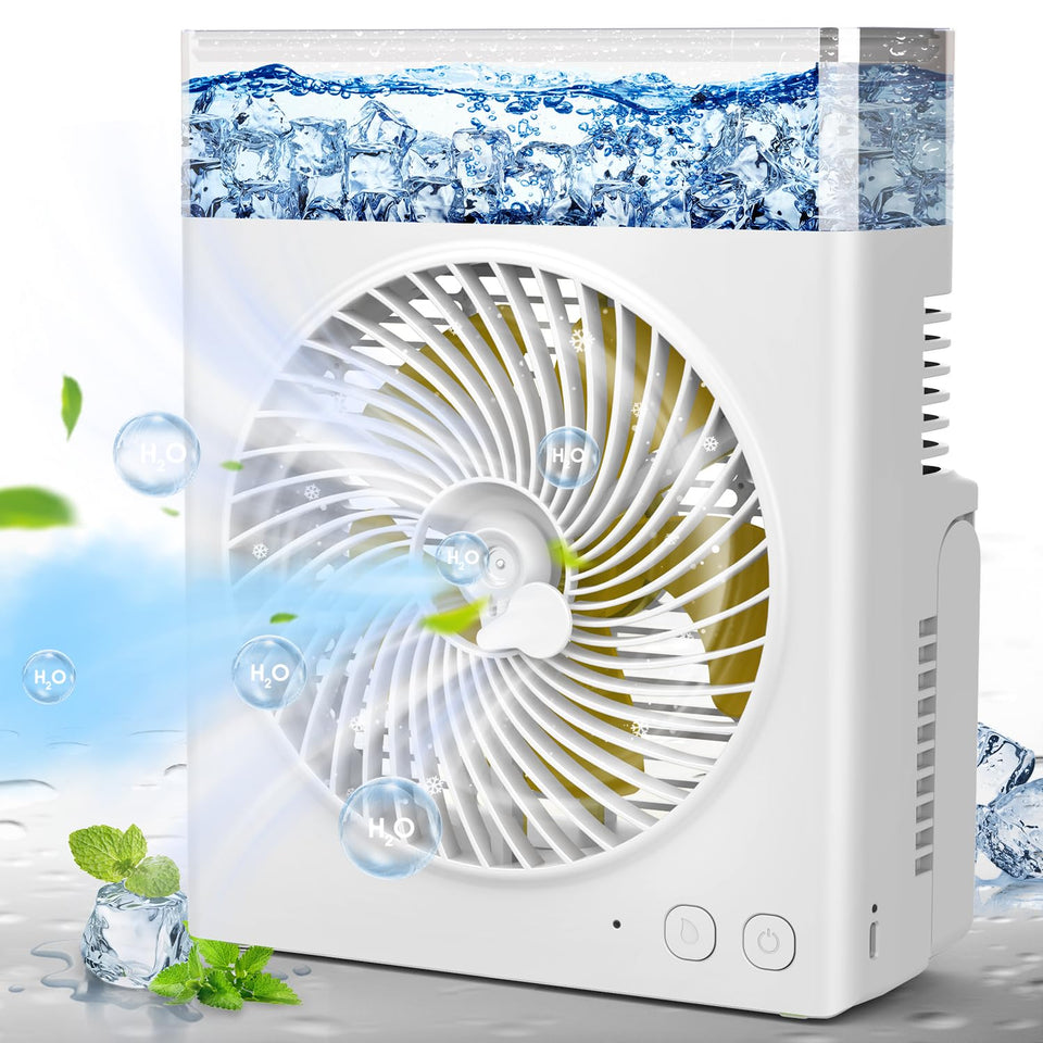 JINLICTE portable misting fan front view for outdoor cooling