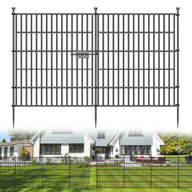 jinligogo 5-panel no-dig fence gate secures pets with a stylish yard border.