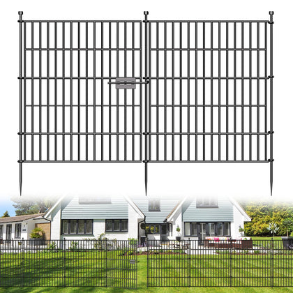 jinligogo 5-panel no-dig fence gate secures pets with a stylish yard border.