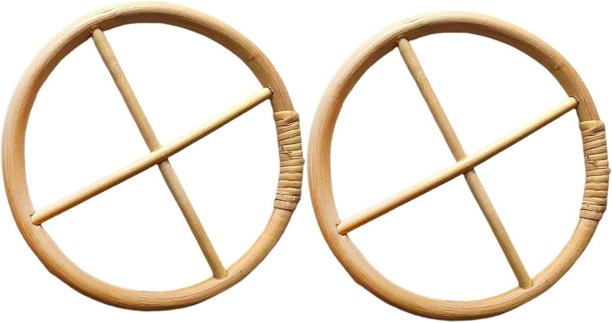 Jinshining brown wind chime circle frame with a transparent top connector for outdoor use.