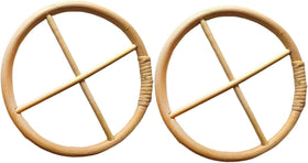 Jinshining brown wind chime circle frame with a transparent top connector for outdoor use.