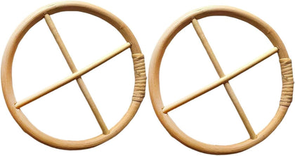 Jinshining brown wind chime circle frame with a transparent top connector for outdoor use.