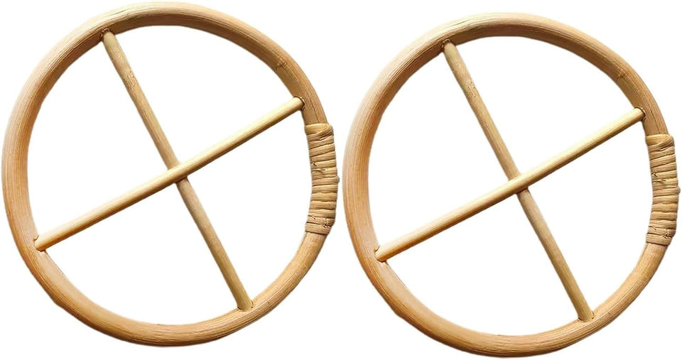 Jinshining brown wind chime circle frame with a transparent top connector for outdoor use.