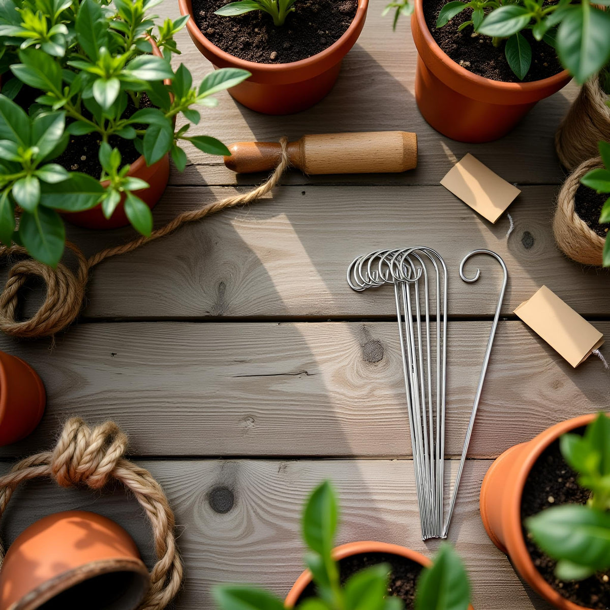 Jinshining garden marker stakes clearly identify herbs, flowers, and vegetables.