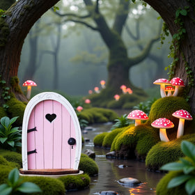 Jinshining Pink Streak door ideal for terrariums and bonsai landscapes