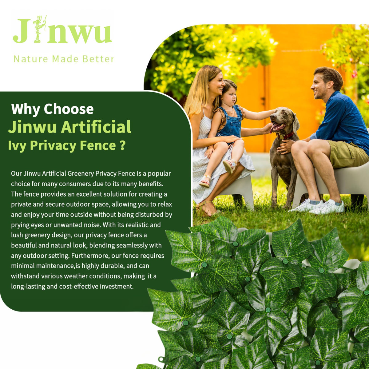Jinwu outdoor garden privacy decor suitable for weddings and event walls.