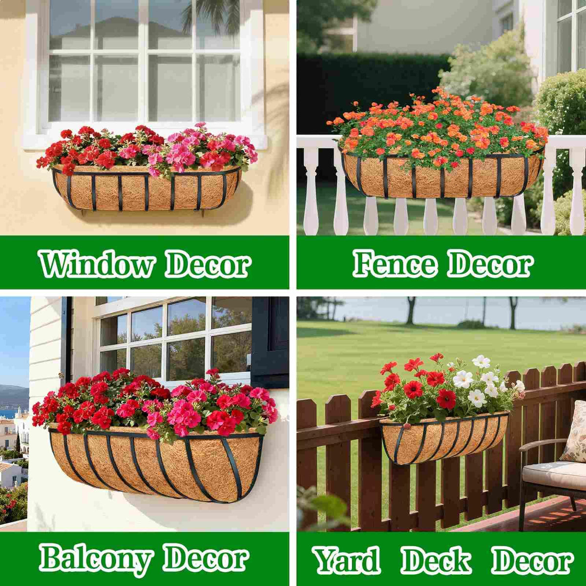 JINYICOCO natural brown liner enhances the patio planter aesthetic